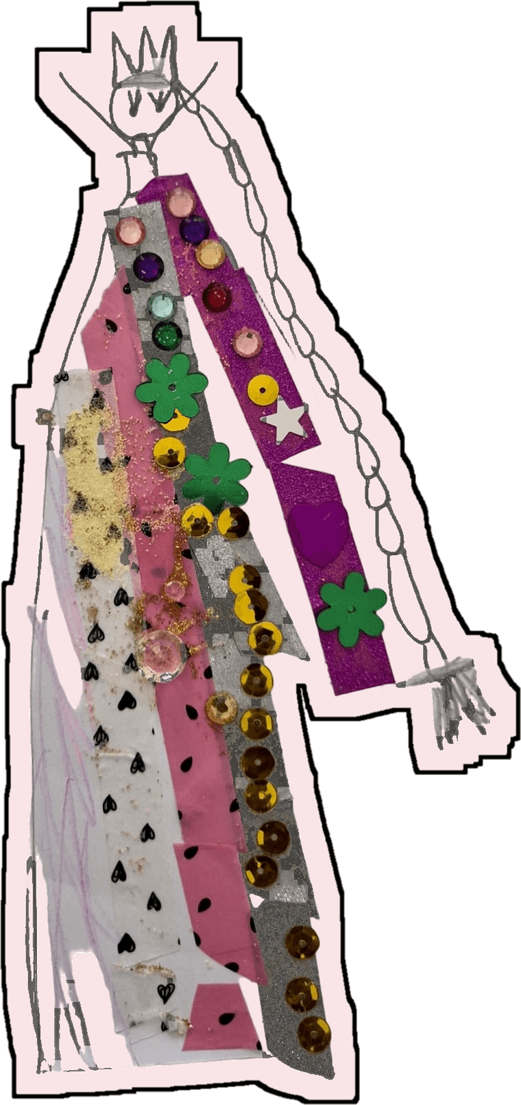 The cutout laid out as a die-cut sticker with a white border.